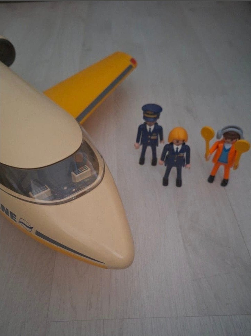 Playmobil Vliegtuig met Piloten en Passagier, Overige merken, Gebruikt, Ophalen of Verzenden, Groter dan 1:72