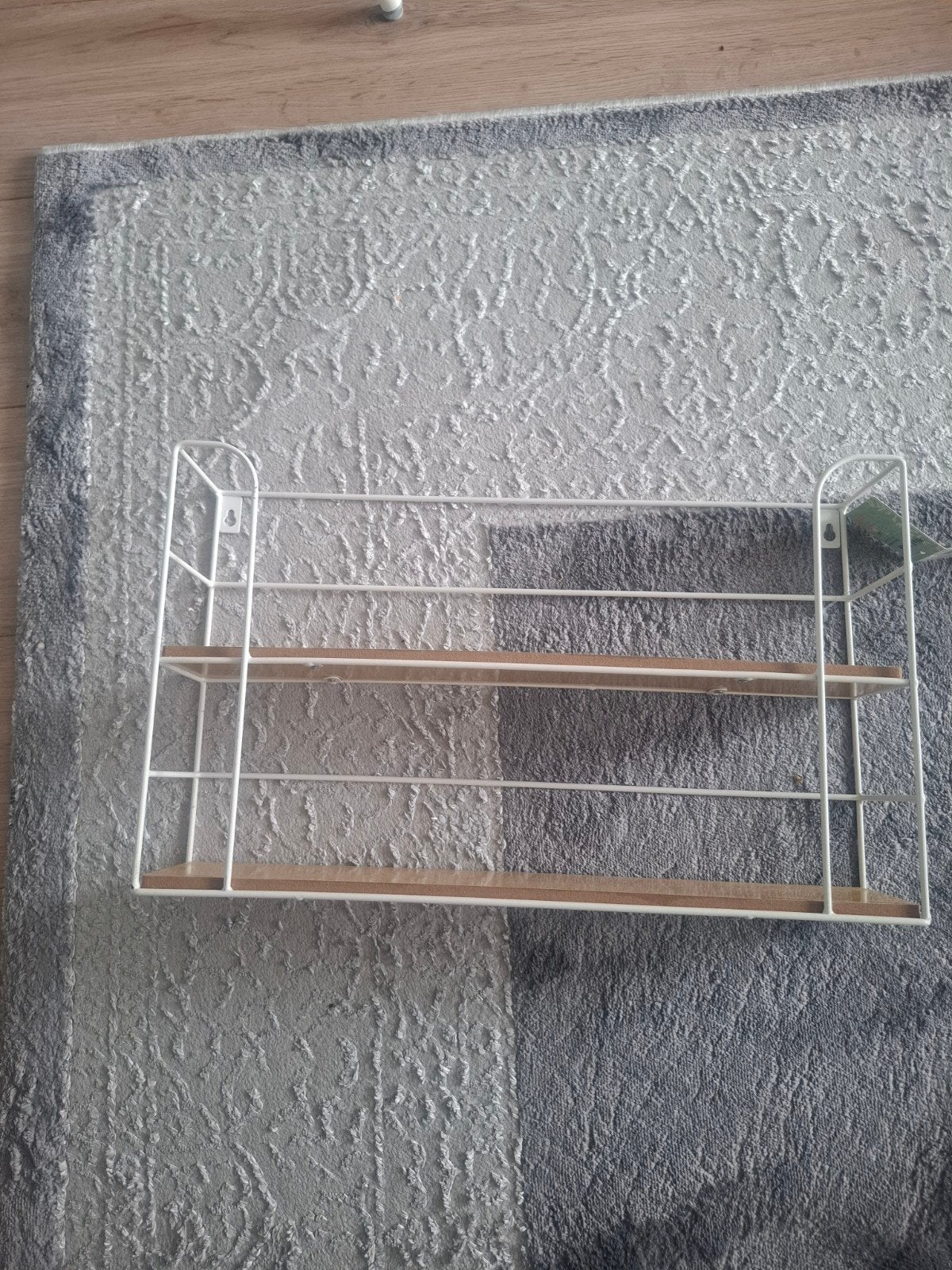 Witte wandrek met houten planken (48x10x29cm), Huis en Inrichting, Woonaccessoires | Wandplanken en Boekenplanken, Nieuw, Ophalen