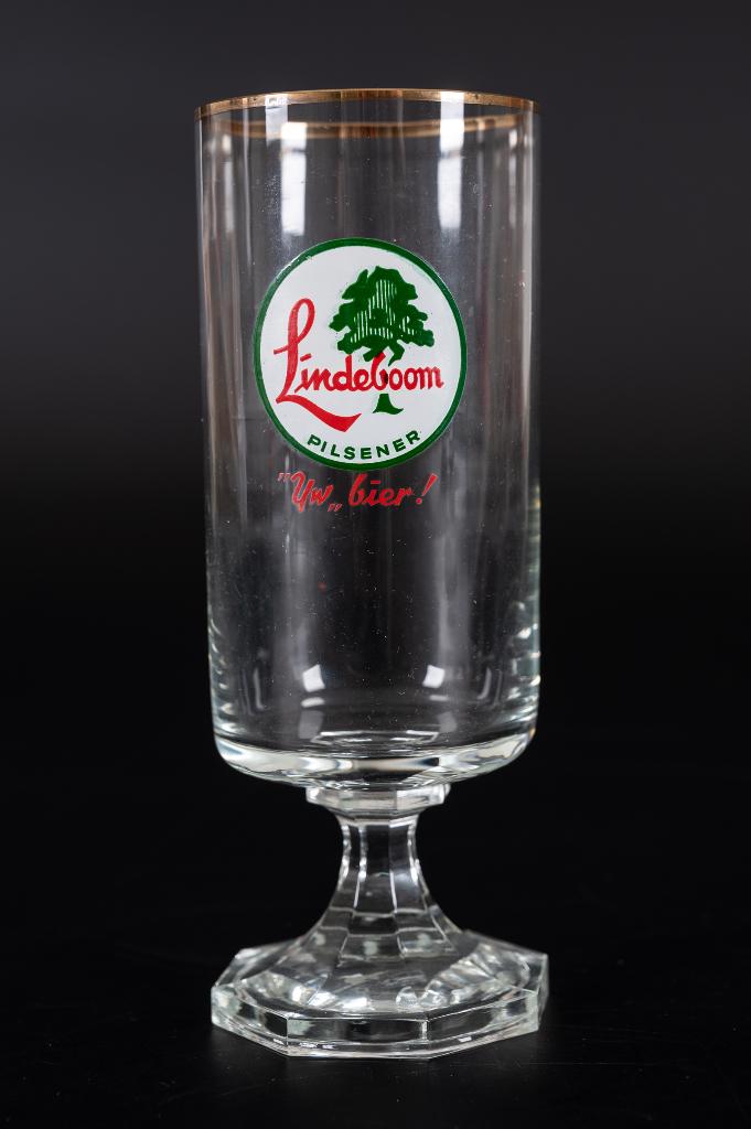 Oud Lindeboom bierglas, Verzamelen, Ophalen of Verzenden, Gebruikt, Glas of Glazen, Overige merken