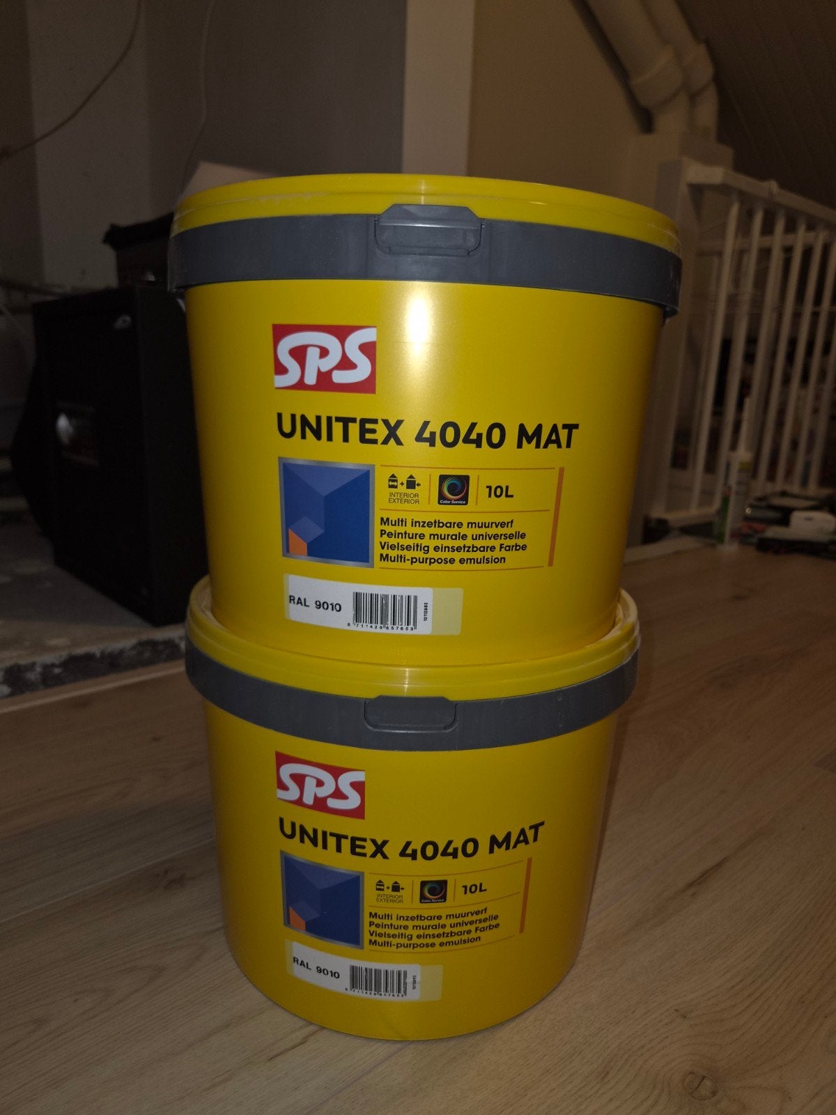 SPS Unitex 4040 Mat Muurverf RAL 9010 - 2x10L, Doe-het-zelf en Verbouw, Ophalen of Verzenden, Nieuw, Overige typen