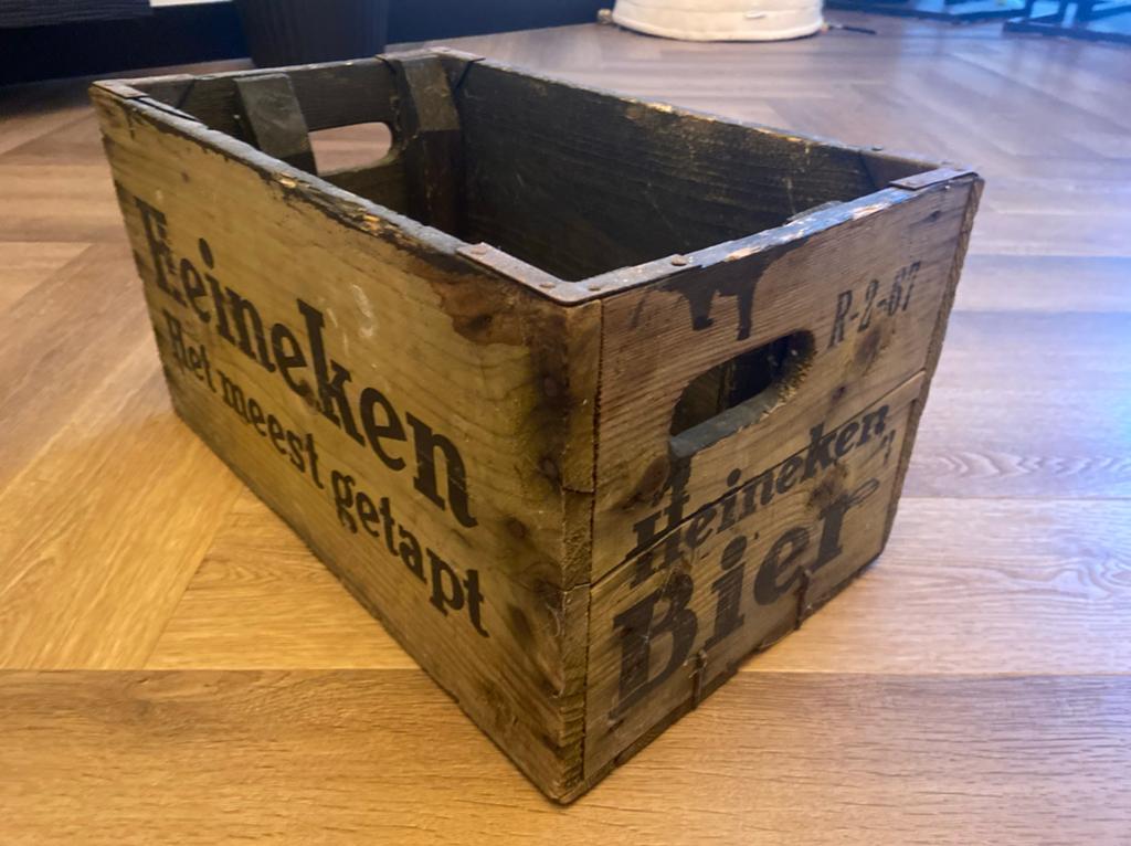 Vintage Heineken Bierkrat - Houten Krat uit 1967, Ophalen of Verzenden, Gebruikt