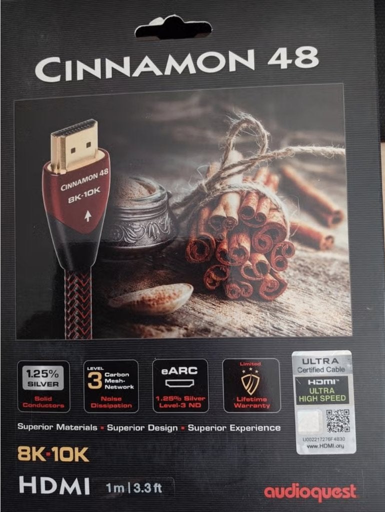 HDMI Audioquest Cinnamon 48 1 meter compleet, Ophalen of Verzenden, Zo goed als nieuw, Minder dan 2 meter, HDMI-kabel