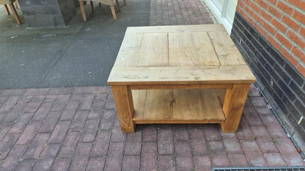 Teak houten (salon) tafel, Huis en Inrichting, Tafels | Salontafels, Ophalen, 100 tot 150 cm, Teakhout, 50 tot 100 cm