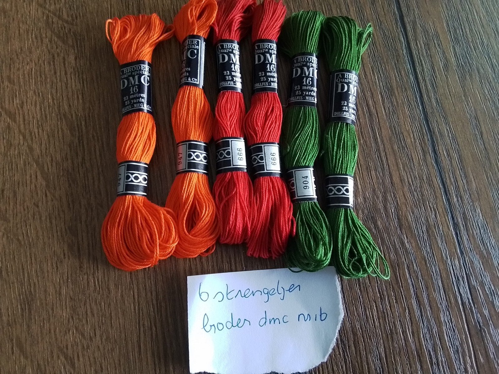 6 strengetjes broder dmc, nr 16, Hobby en Vrije tijd, Borduren en Borduurmachines, Ophalen of Verzenden, Zo goed als nieuw, Handborduren