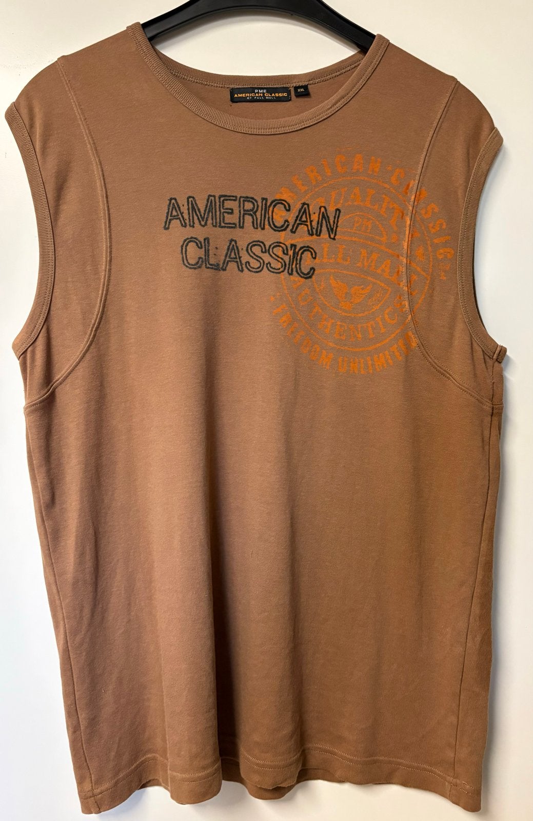 PME American Classic mouwloos T-shirt XXL, Kleding | Heren, Ophalen of Verzenden, Zo goed als nieuw, Overige maten, Bruin