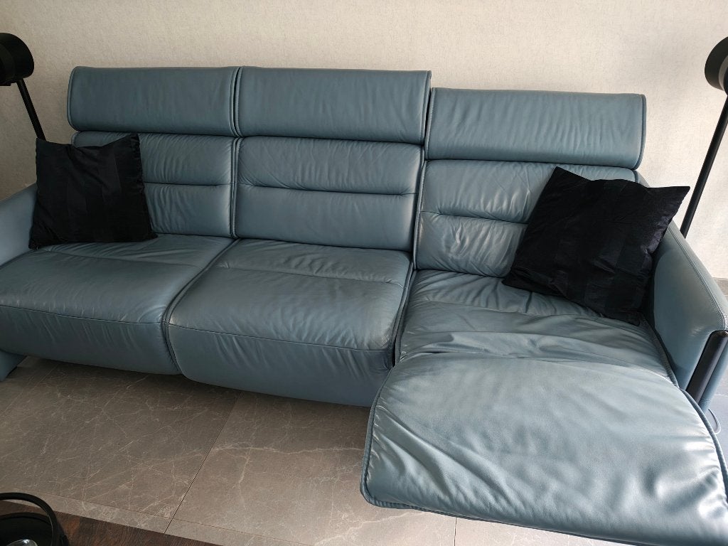 3 zits lederen stressless bankstel, Ophalen, 100 tot 125 cm, Driepersoons, Leer