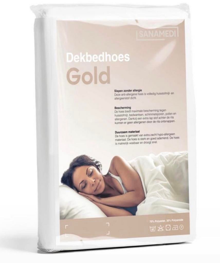 Sanamedi Gold anti-allergie kussenhoezen 60x67cm (2 stuks), Jongetje of Meisje, Nieuw, Ophalen of Verzenden, Wit