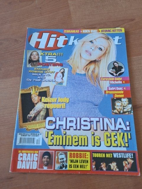 Hitkrant 2001 Christina Aguilera Atomic Kitten Carly Pope, Verzenden, 1980 tot heden, Tijdschrift