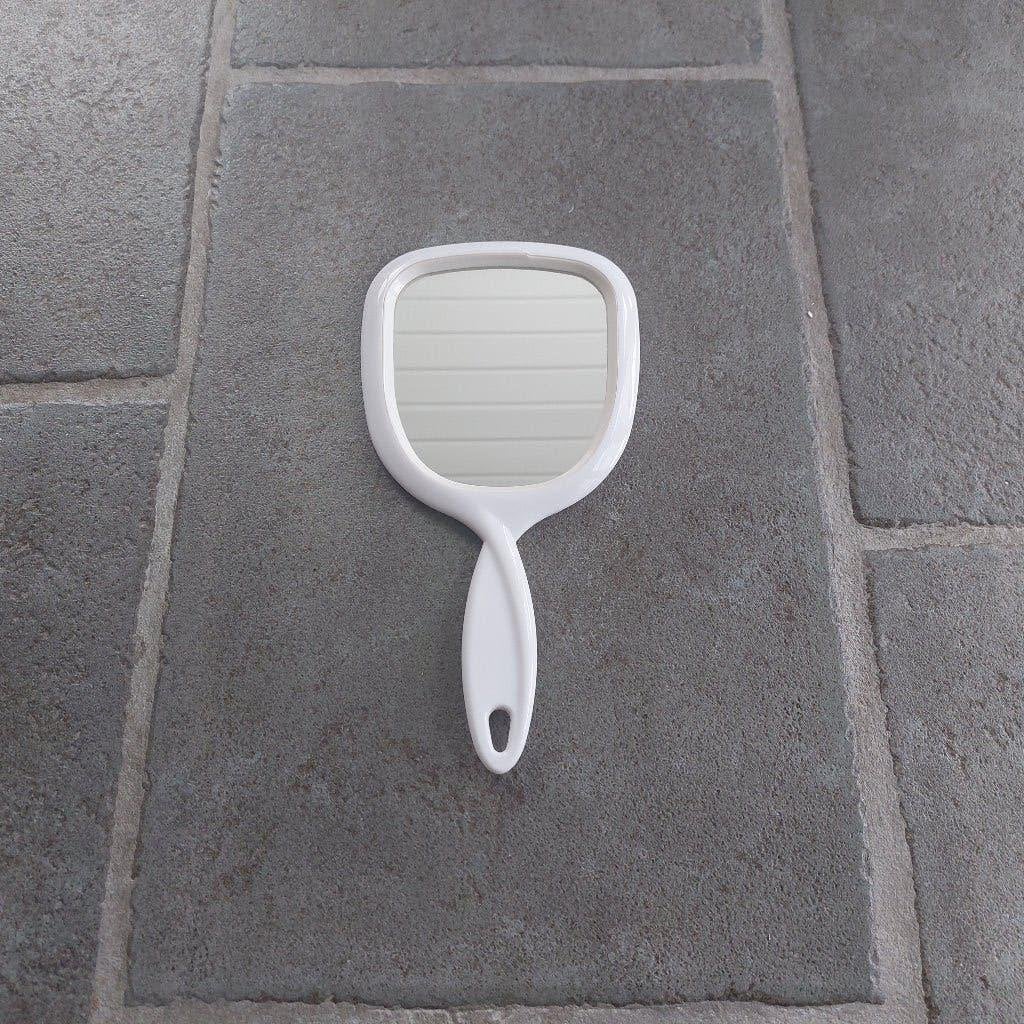 Vintage Handspiegel Wit - Zo Goed Als Nieuw, Minder dan 50 cm, Ophalen of Verzenden, Zo goed als nieuw, Minder dan 100 cm