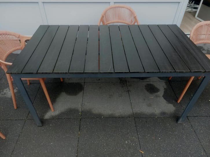 Kunststof/stabiele/Antraciet/tuintafel/MOETWEG, Ophalen, Gebruikt, Rechthoekig, Kunststof