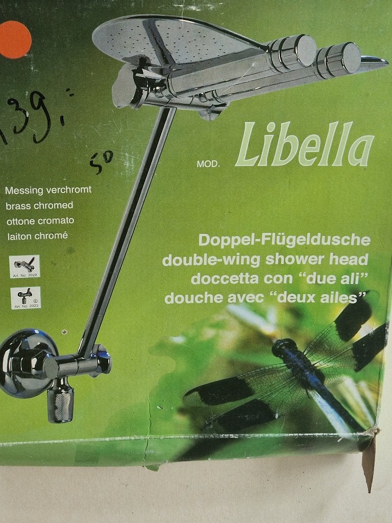 Libella. regendouche met dubbele douchekop, Ophalen of Verzenden, Zo goed als nieuw, Chroom, Douche