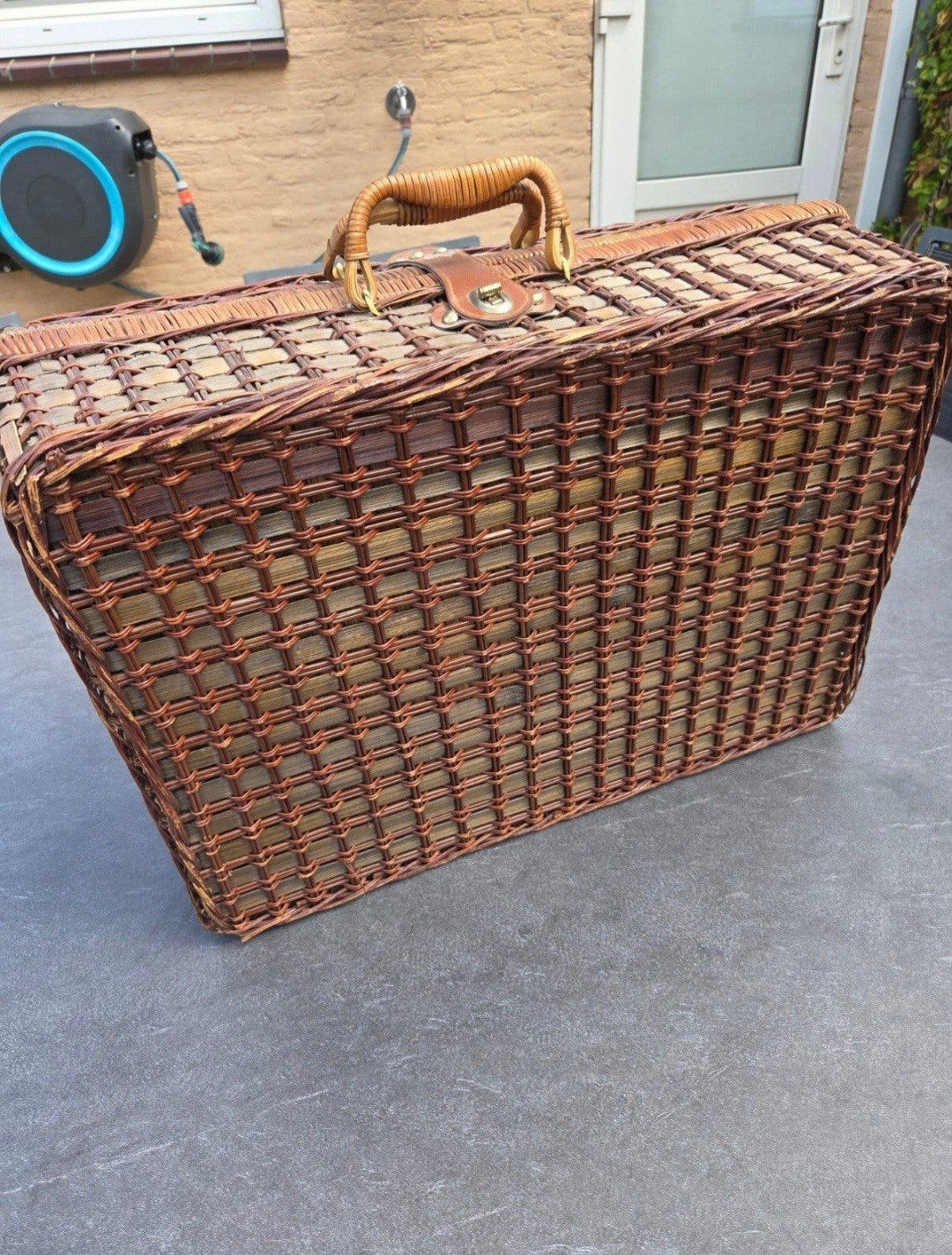 Vintage rieten picknickmand, Ophalen, Gebruikt