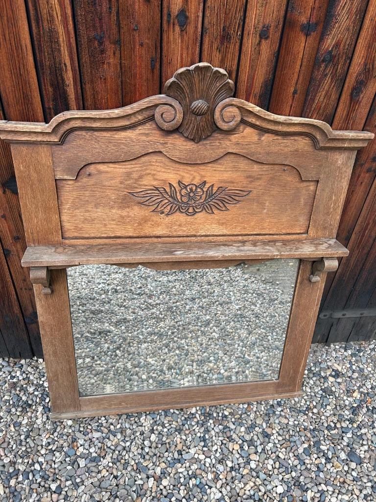 Rustieke Robuuste Spiegel Oud Eiken hout, Gebruikt, Ophalen of Verzenden, 75 tot 100 cm, Minder dan 100 cm