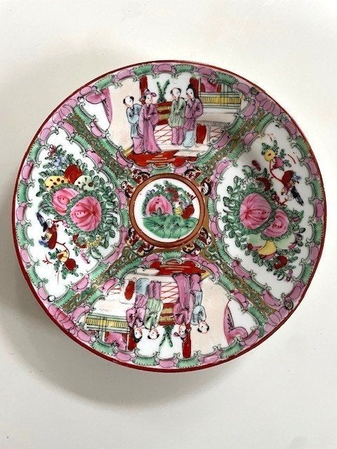 Antiek vintage Chinees bord Famille Rose Medallion, Antiek en Kunst, Ophalen of Verzenden