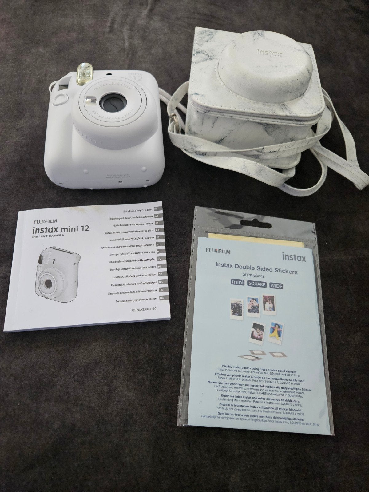 Fujifilm Instax Mini 12 Instant Camera met hoes en stickers, Nieuw, Instant camera, Fujifilm, Geen optische zoom