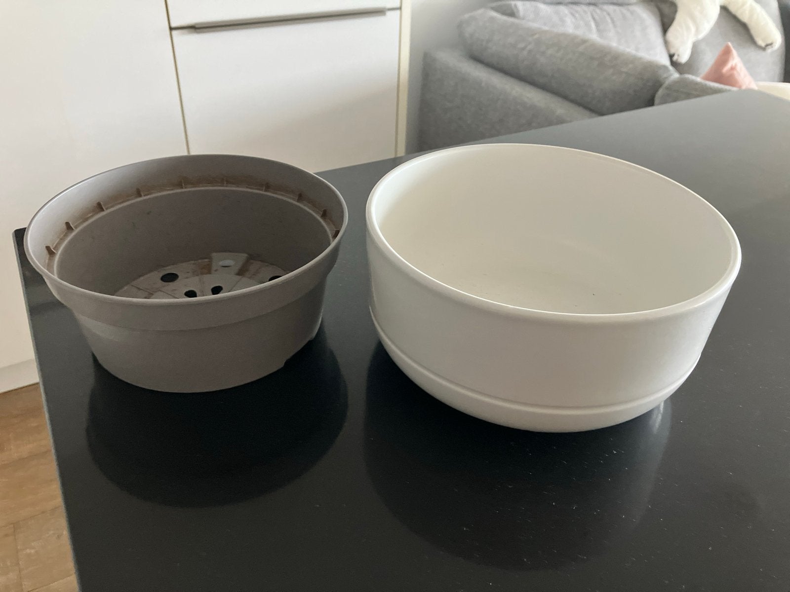 Keramieken pot van IKEA - Wit, 22 cm doorsnede, 25 tot 40 cm, Rond, Binnen, Ophalen of Verzenden