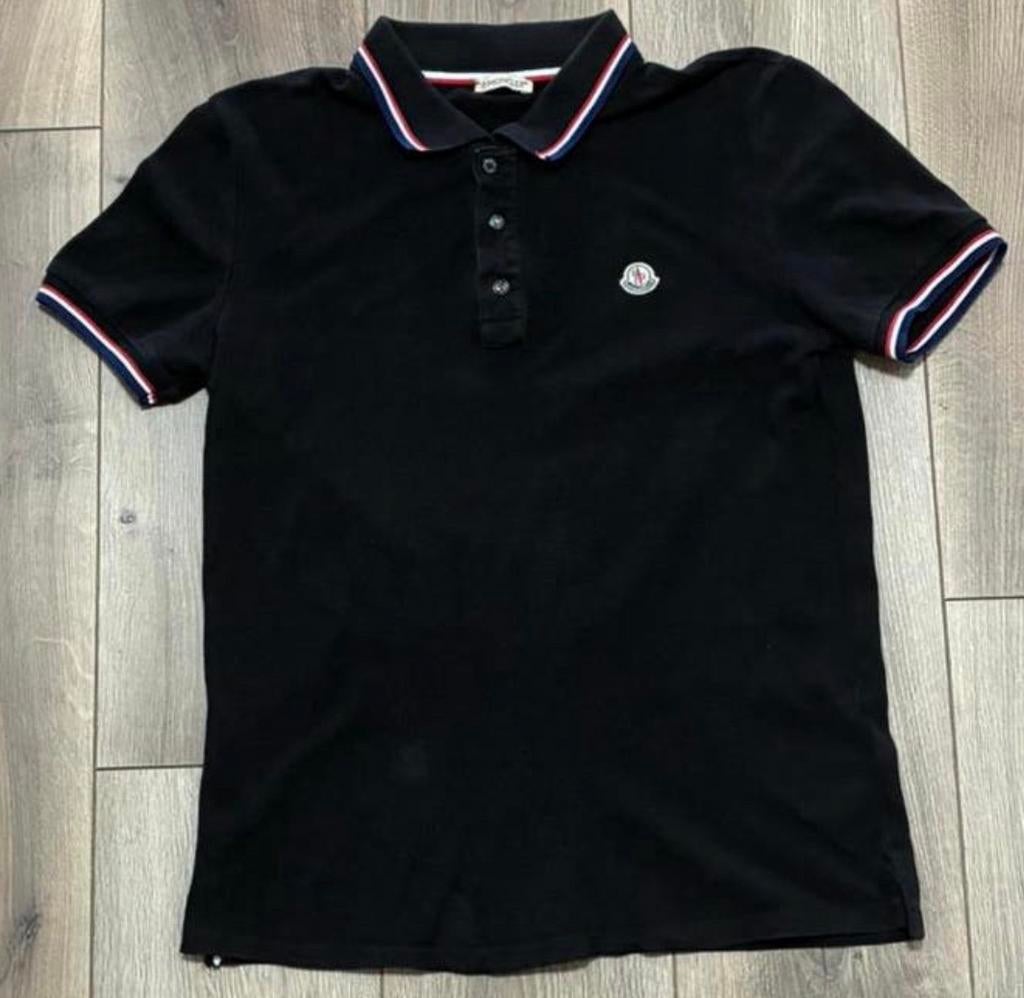 Originele Moncler polo, Kleding | Heren, Polo's, Ophalen, Zo goed als nieuw, Maat 48/50 (M), Zwart