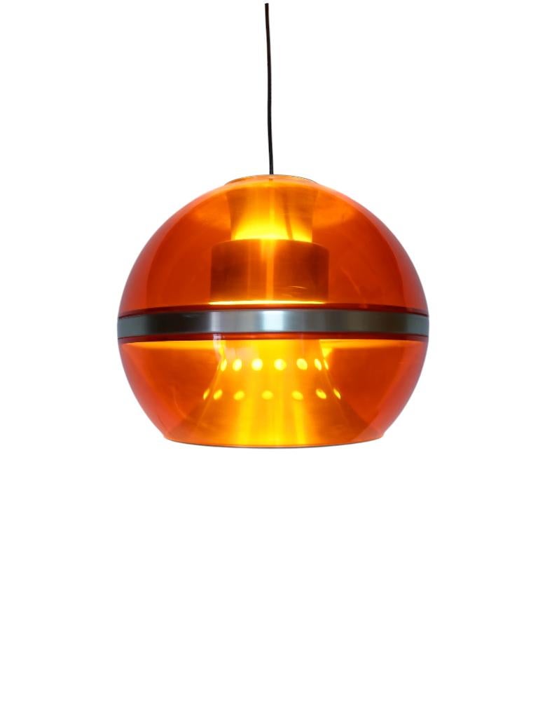 Dijkstra Lampen Space Age hanglamp, Huis en Inrichting, Lampen | Hanglampen, Kunststof, Gebruikt, Rijksstraatweg 37 Wilp, Ophalen of Verzenden
