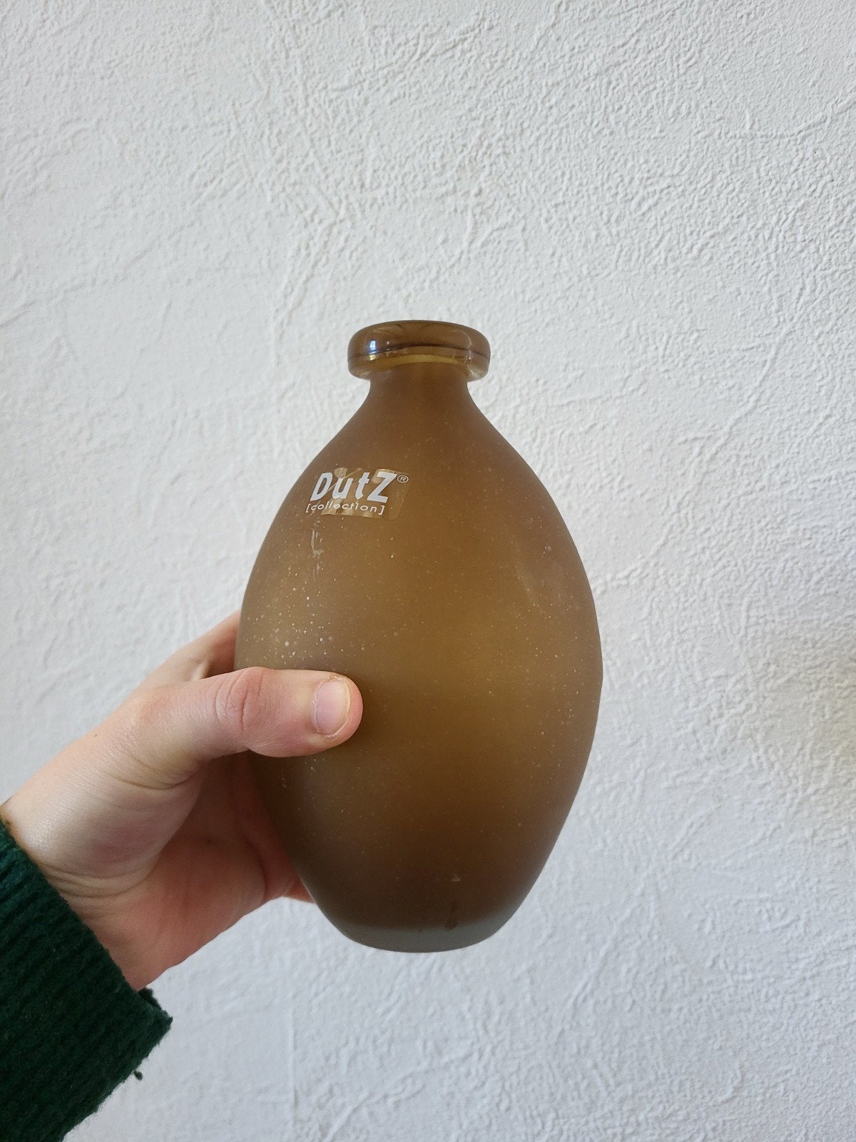 Dutz vaas, mat bruin glas, Ophalen of Verzenden