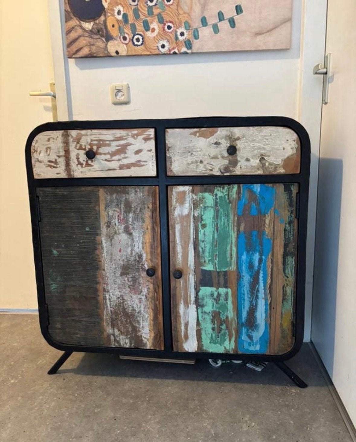 Tv kast en dressoir industriële look driftwood, Ophalen, Zo goed als nieuw, 25 tot 50 cm