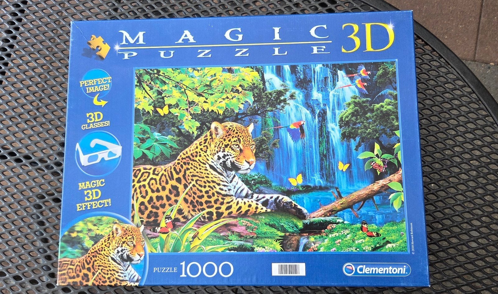 Clementoni Magic 3D Puzzel Jaguar Waterval 1000 stukjes, Ophalen of Verzenden, 500 t/m 1500 stukjes, Zo goed als nieuw, Legpuzzel