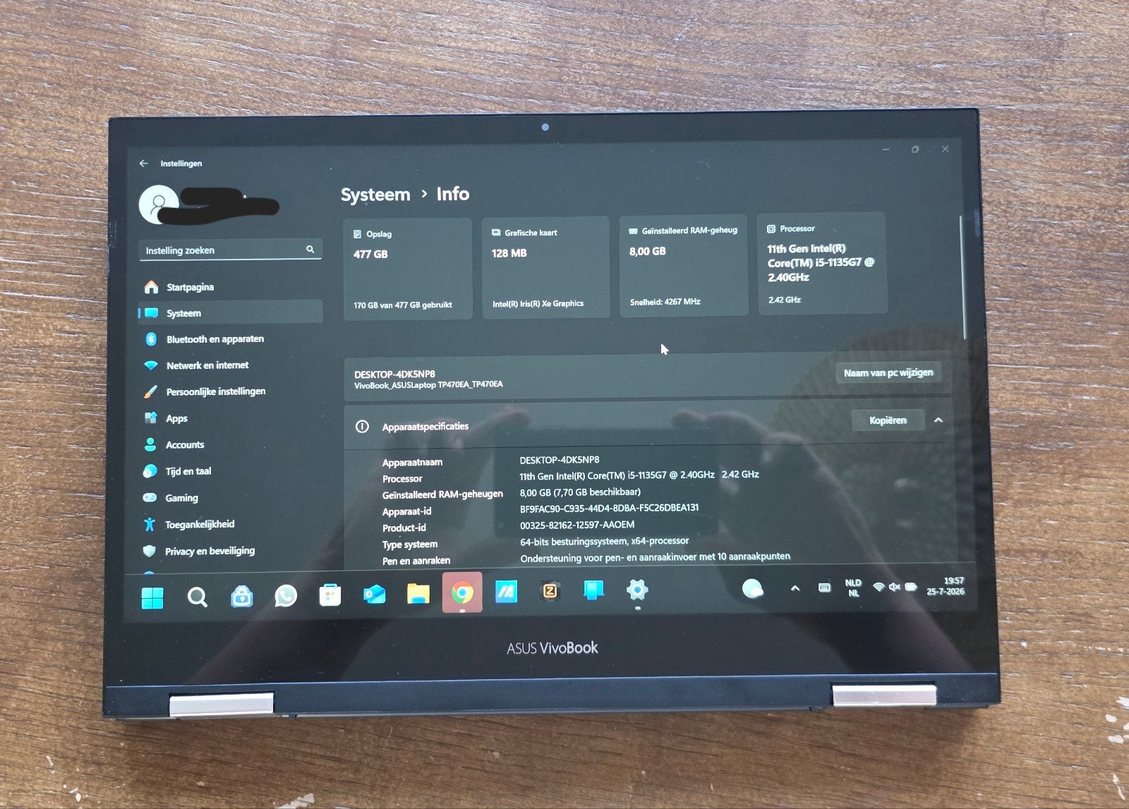 ASUS Vivobook Flip 14 Touchscreen Laptop/Tablet - ZGAN, Ophalen, Zo goed als nieuw, 14 inch