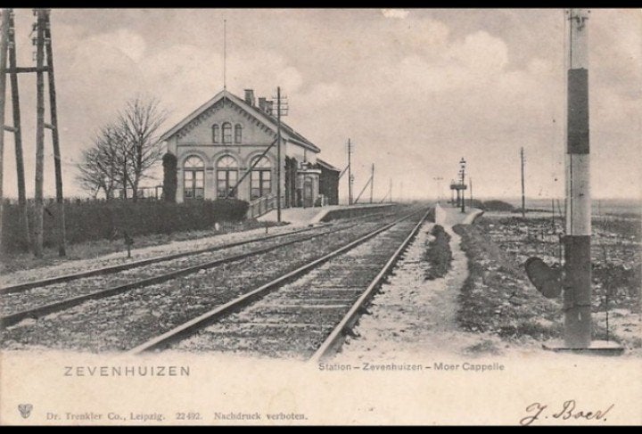 Station Zevenhuizen Moer Cappelle 1904 klein rond stempel, Verzenden, Voor 1920, Gelopen, Zuid-Holland