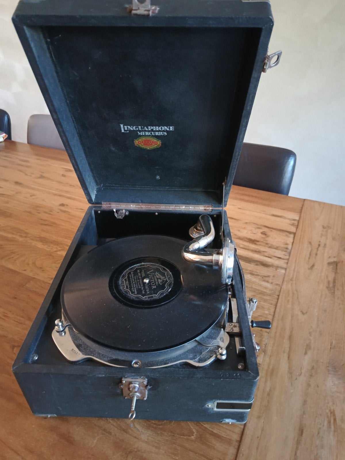 Antieke Linguaphone Mercurius Draagbare Platenspeler, Ophalen of Verzenden, Gebruikt, Platenspeler, Overige merken