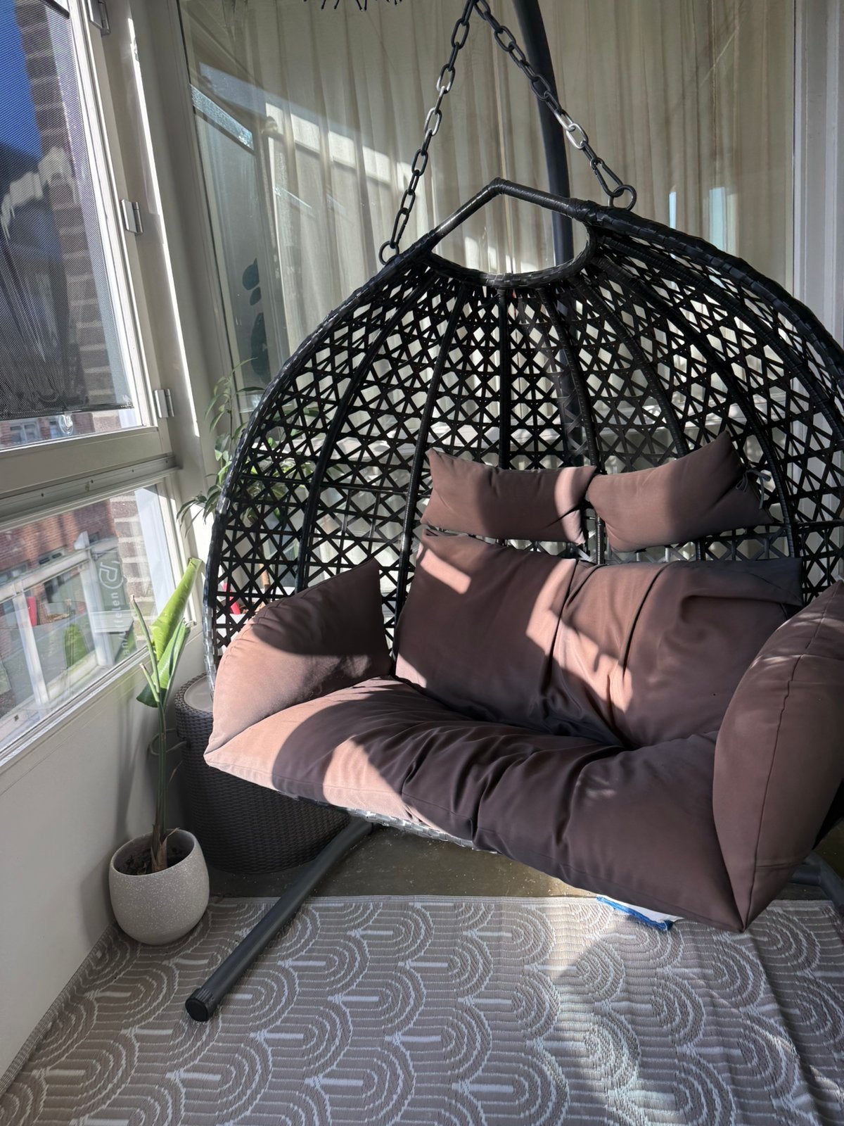 Hangstoel Adam zwart, Tuin en Terras, Ophalen, Gebruikt, Meerpersoons