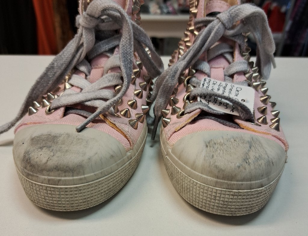 Gienchi sneakers canvas roze + spikes allover mt 35 nr 40201, Gienchi, Meisje, ., Gienchi