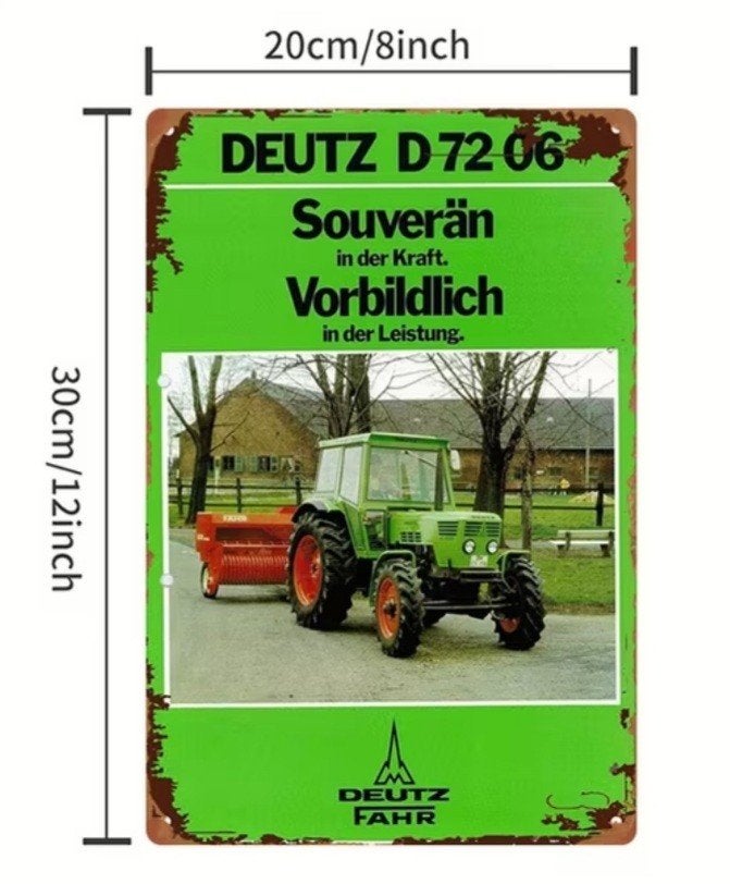 Deutz D7206 Metalen Wandbord - Souverän in der Kraft, Ophalen of Verzenden, Nieuw, Reclamebord