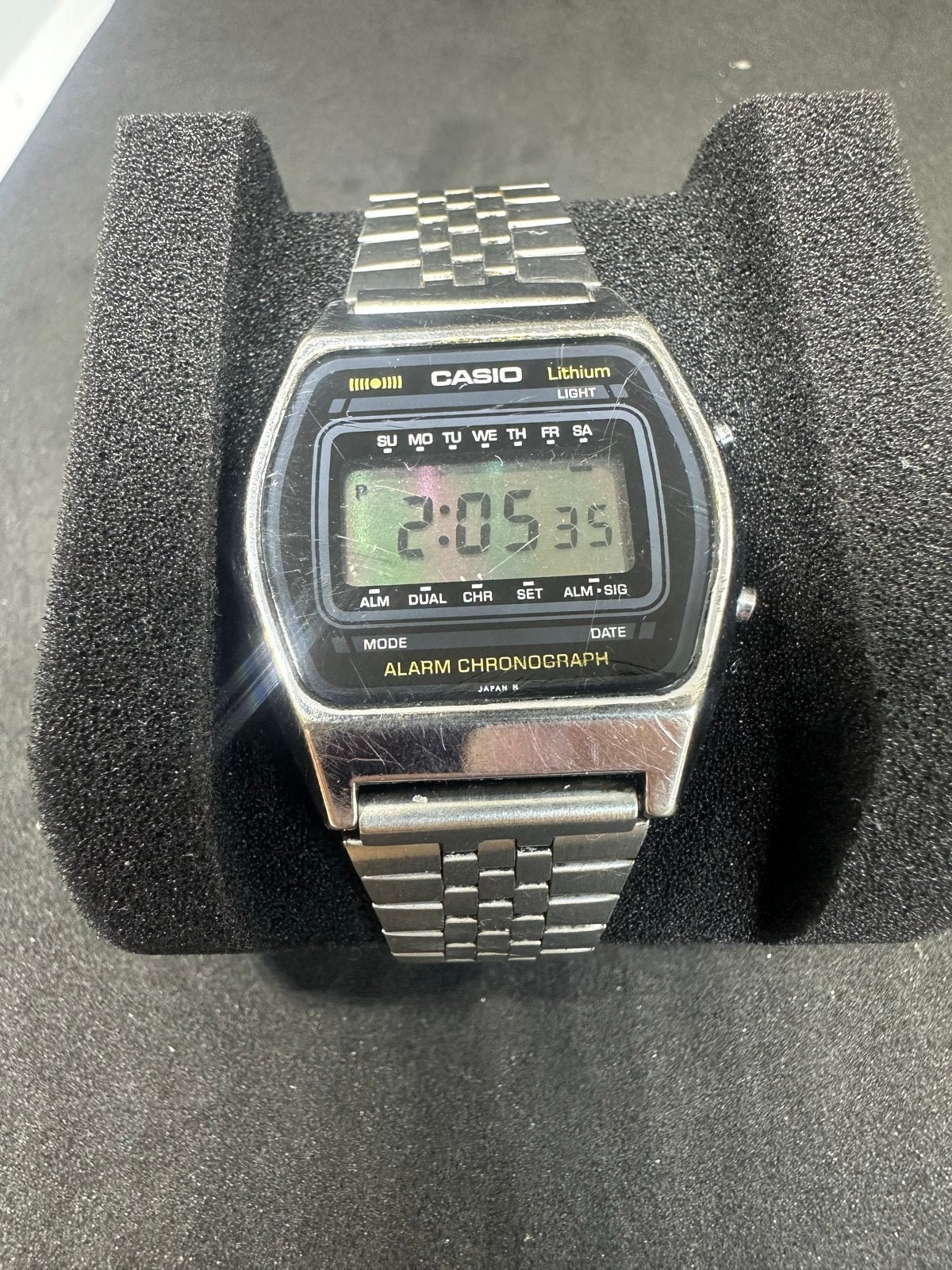 Vintage Casio A160 Alarm Chronograph Digitaal Horloge, Overige merken, Staal, Polshorloge, 1960 of later