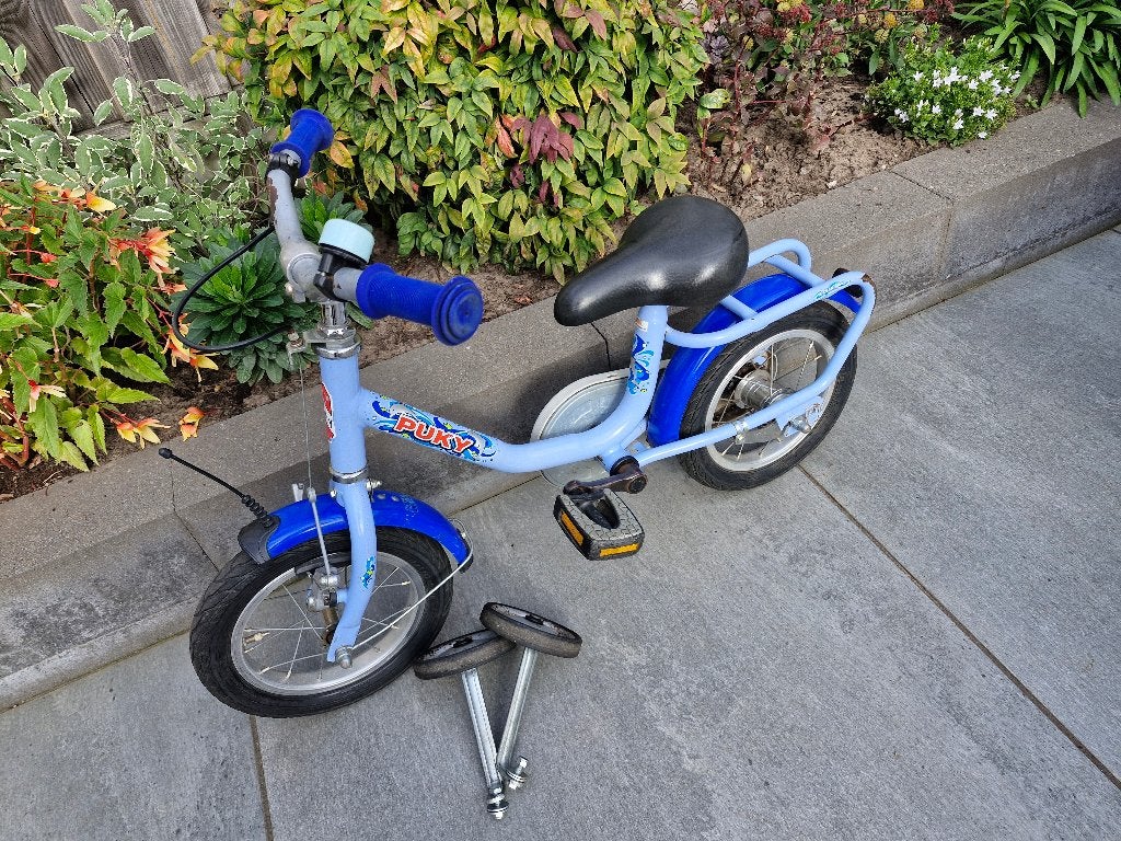 Pucky fiets 12 inch, Ophalen, Terugtraprem, Zijwieltjes, Gebruikt