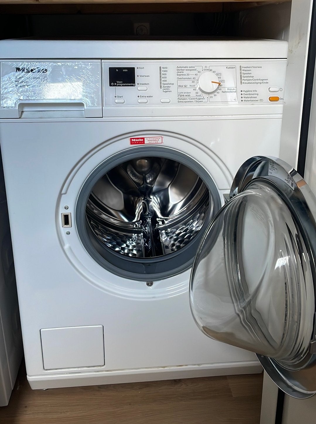 Wasmachine Miele W3375 watercontrol-system, Ophalen, Zo goed als nieuw, 1200 tot 1600 toeren, 85 tot 90 cm