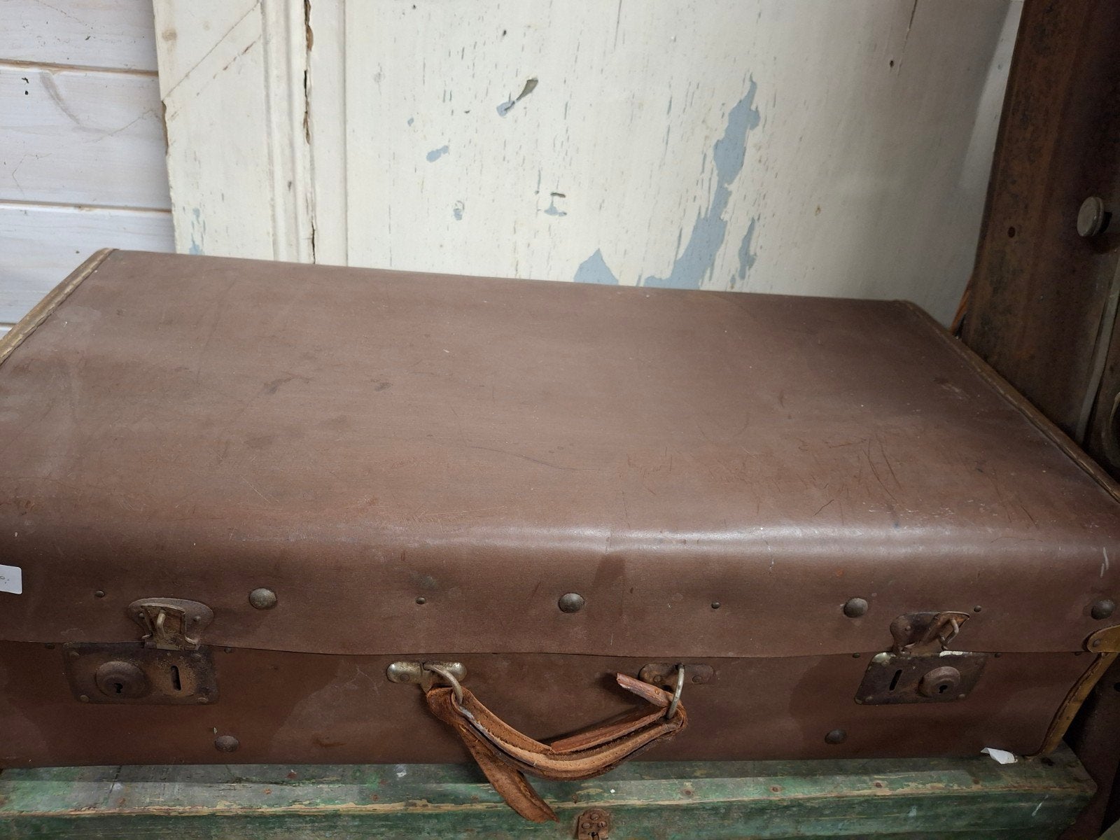Oude grote koffer reiskoffer bagagekoffer brocante, Ophalen of Verzenden