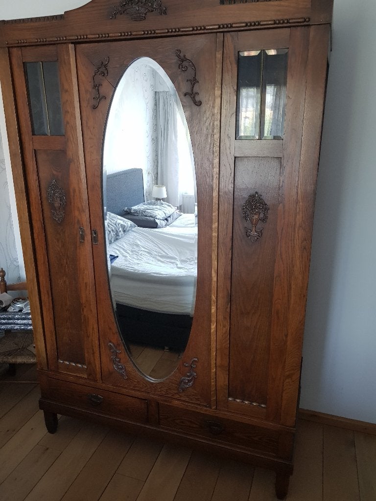 eikenlinnenkast jr 1930 bieden, Huis en Inrichting, Kasten | Kledingkasten, Gebruikt, 200 cm of meer, 150 tot 200 cm, Eikenhout