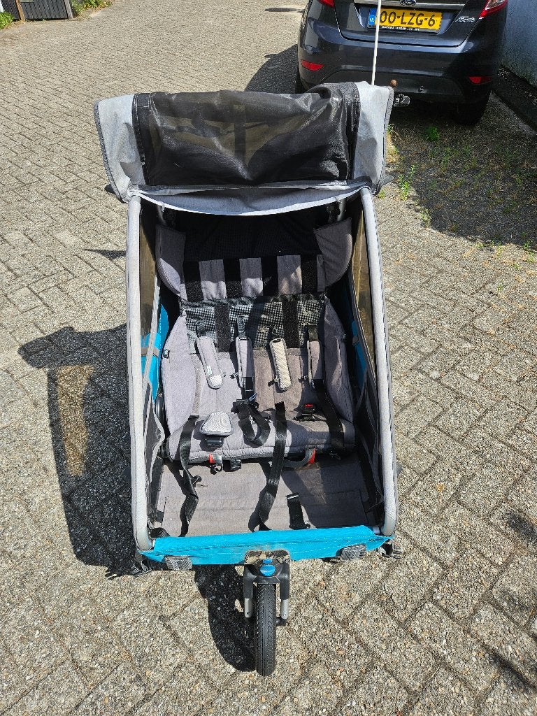 Qeridoo KidGoo 2 fietskar +  accessoires, Fietsen en Brommers, Fietsaccessoires | Aanhangers en Karren, Ophalen, Gebruikt, Kinderkar