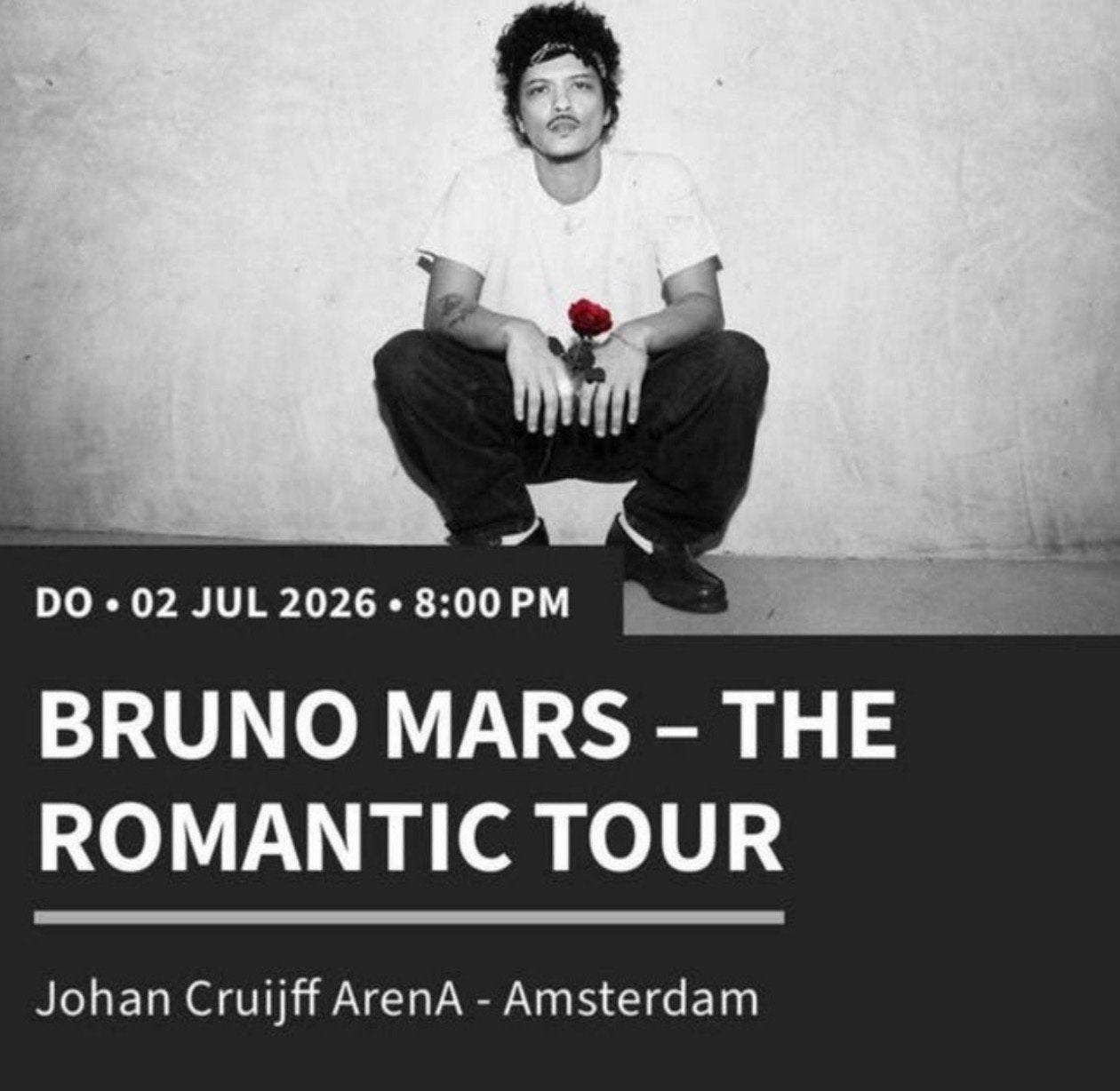Bruno Mars concert 2 juli 3 golden circle  tickets, Twee personen, Juli