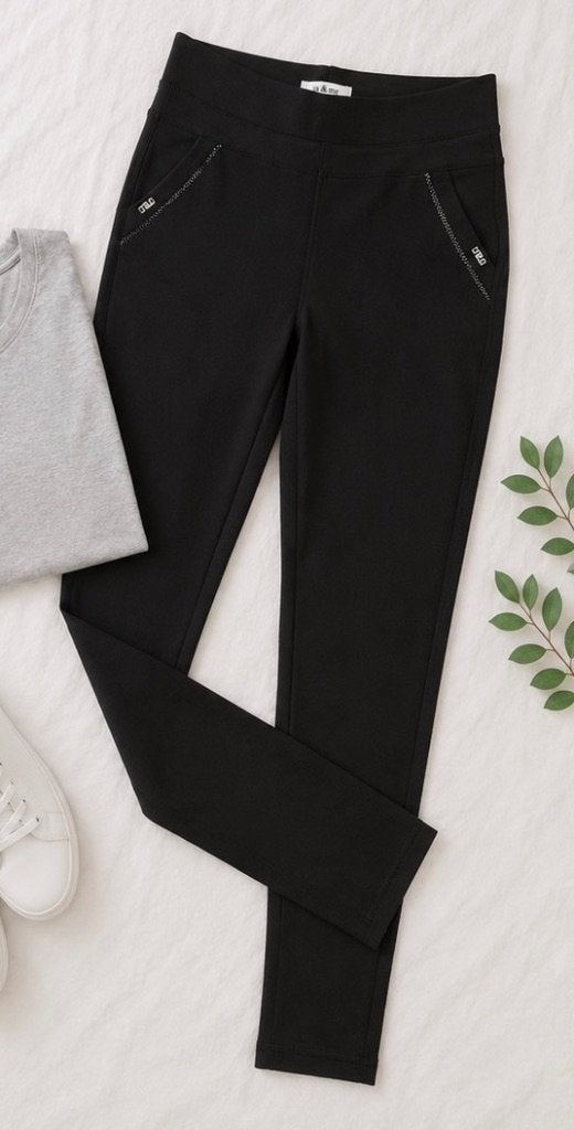 Yu @ Me zachte zwarte pull up broek nieuw L, Ophalen, Zwart, Maat 42/44 (L), Nieuw