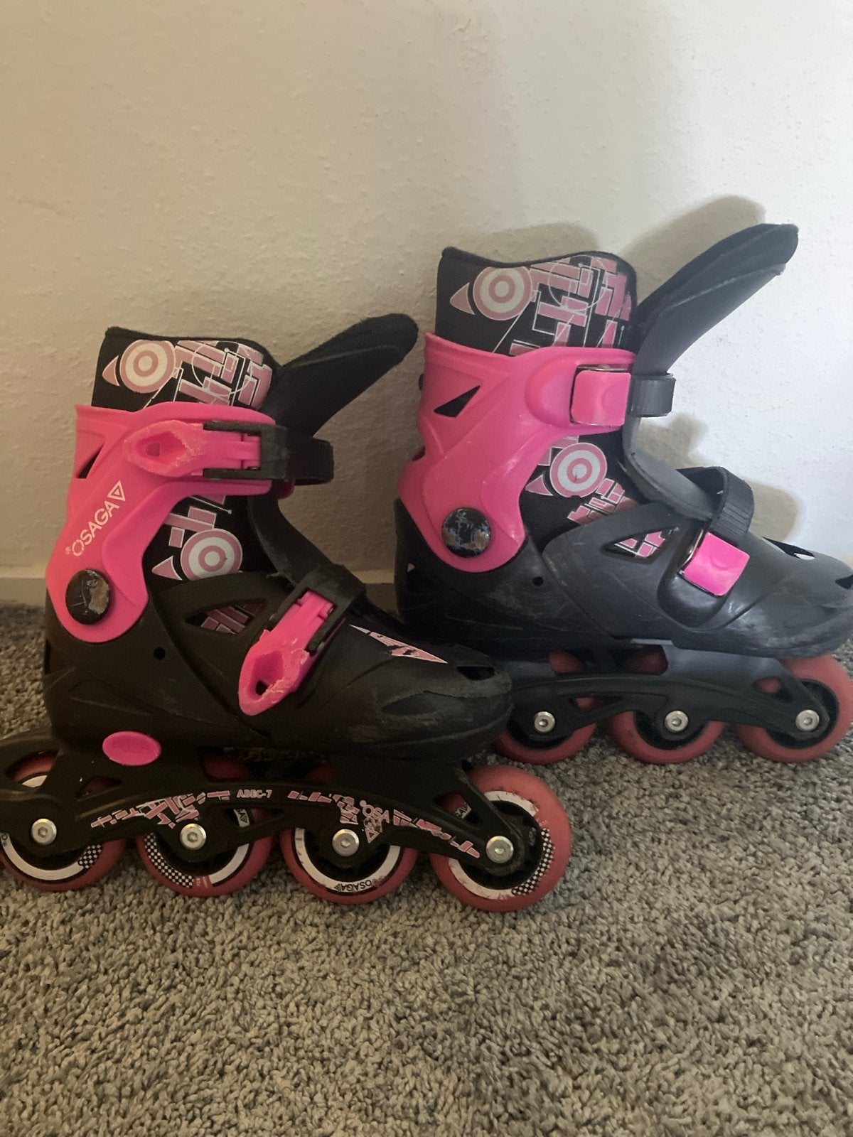 Osaga roze skeelers, maat 31-34 (verstelbaar), Overige merken, Kinderen, Ophalen of Verzenden, Inline skates 4 wielen