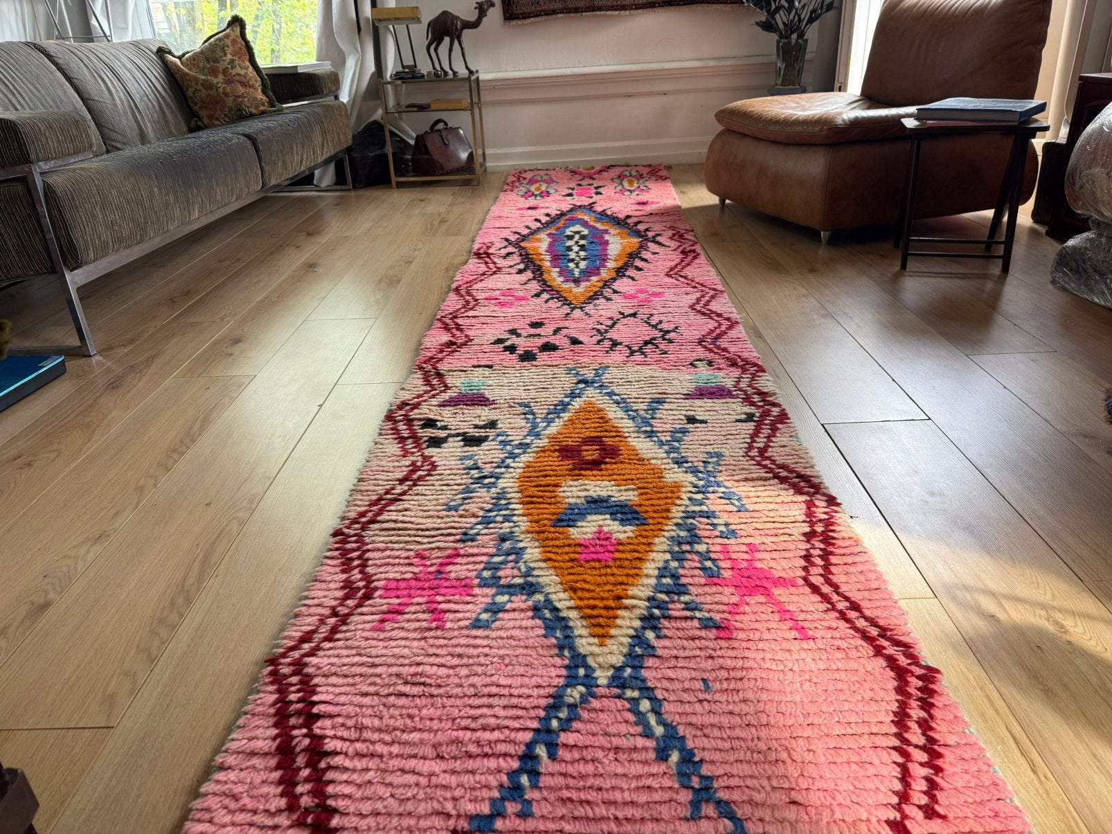 Vintage Marokkaanse Boujaad loper – 418 x 79 cm