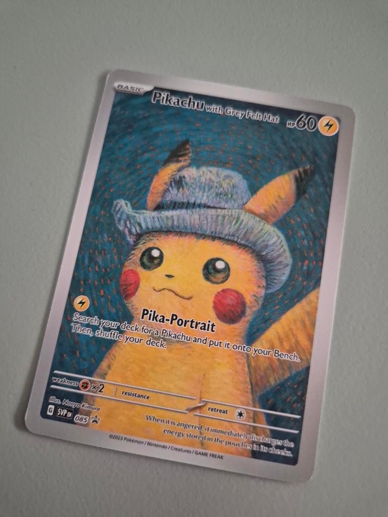 Pokémon- van Gogh- Pikachu with Grey vilted hat, Hobby en Vrije tijd, Verzamelkaartspellen | Pokémon, Nieuw, Losse kaart, Verzenden