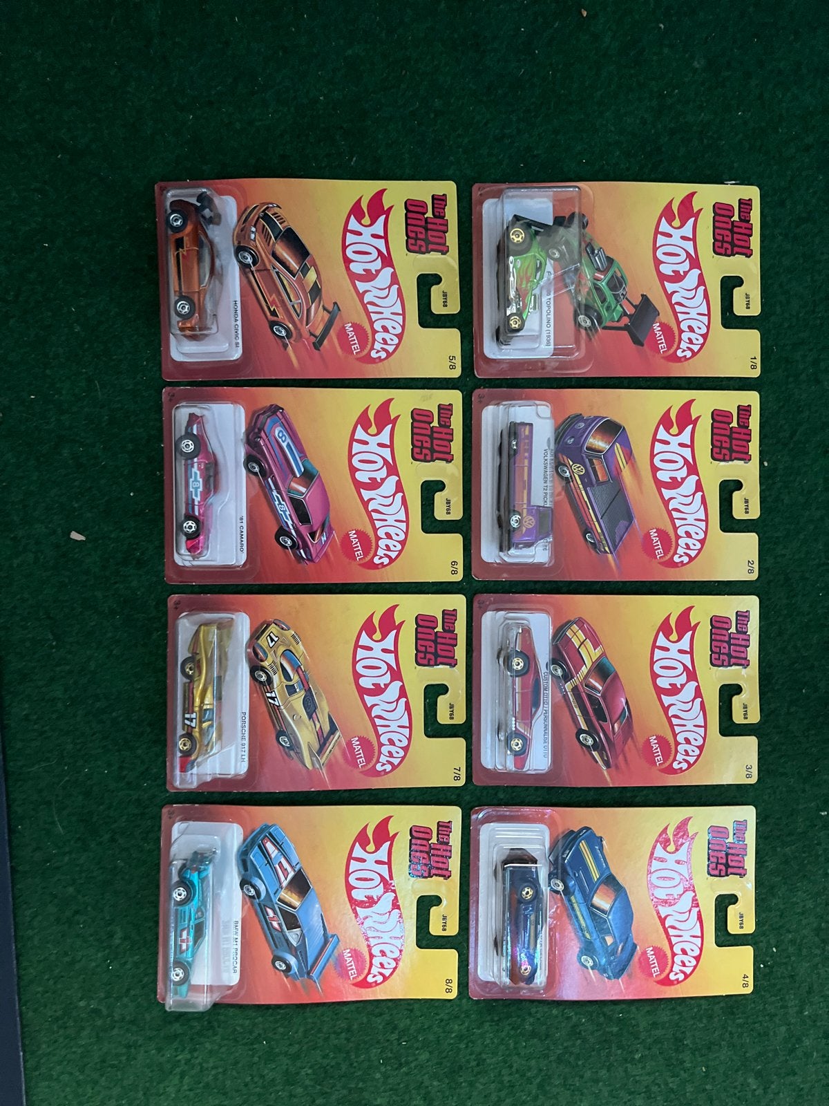 Complete set Hot Wheels 'The Hot Ones' (8 stuks), Ophalen of Verzenden, Nieuw, Auto