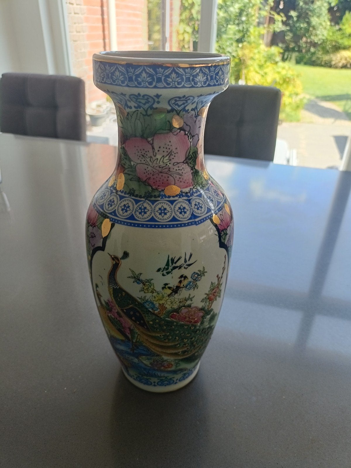 Vintage Ming Dynastie Stijl Oosterse Vaas - 31 cm hoog, Ophalen of Verzenden