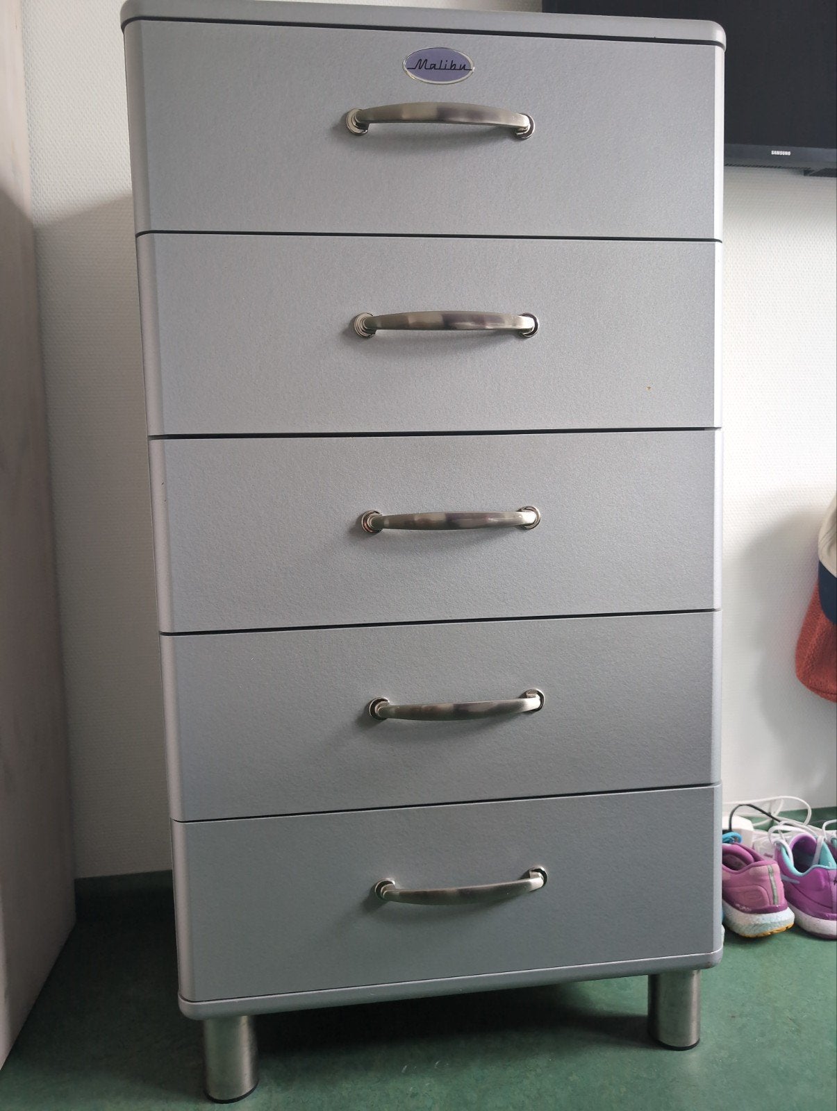 Malibu ladekastjes 3x - grijs metalkleur, Huis en Inrichting, Kasten | Ladekasten, Ophalen, Grenenhout, Gebruikt, 5 laden of meer