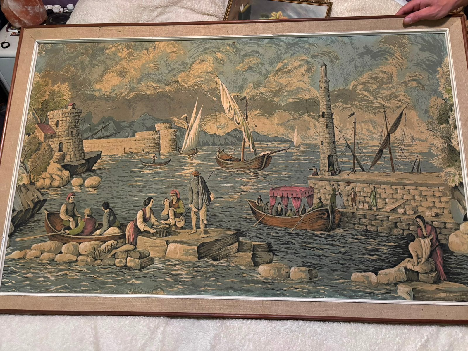 5 Antieke Schilderijen, Ophalen, Doek, Overige technieken, Origineel werk