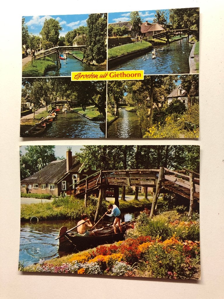 Ansichtkaarten gelopen Groeten uit Giethoorn per stuk bieden, Ophalen of Verzenden, 1980 tot heden, Gelopen, Gelderland