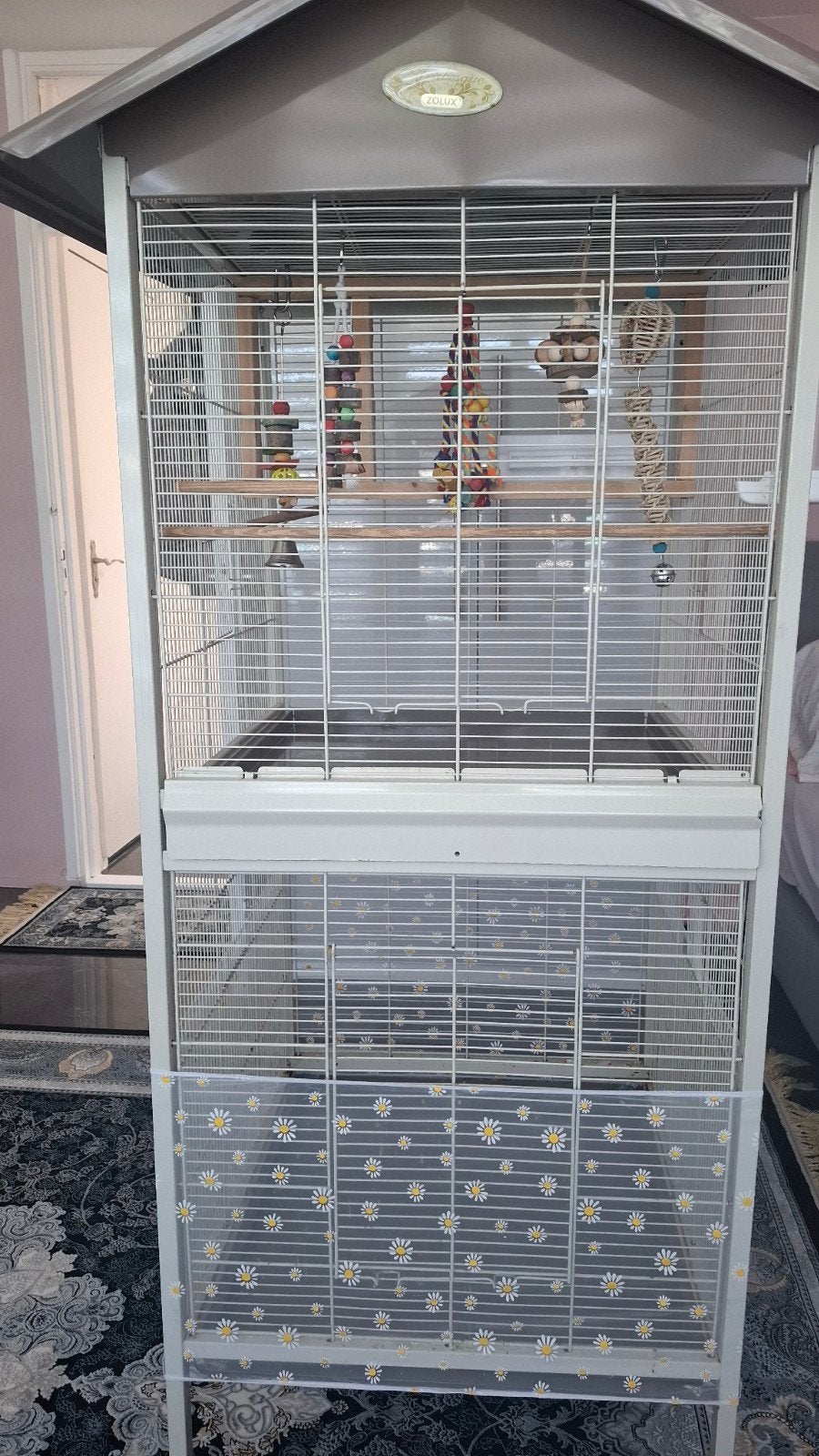Grote Zolux vogelkooi met speelgoed en accessoires, Ophalen, Zo goed als nieuw, Metaal, Vogelkooi