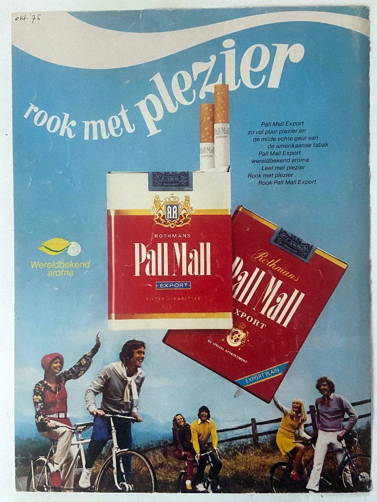 Vintage Reclame - Pall Mall - 1975, Verzenden, Zo goed als nieuw, Overige typen