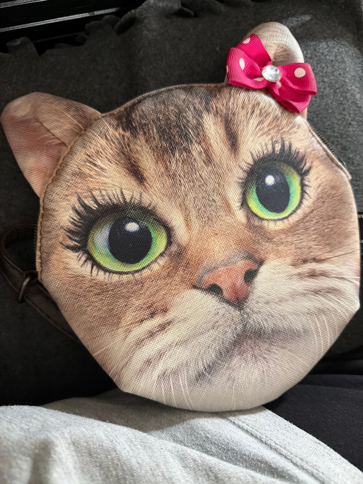 Leuke katten schoudertasje van De Kunstboer, Ophalen of Verzenden, Zo goed als nieuw, Bruin, Schoudertasje